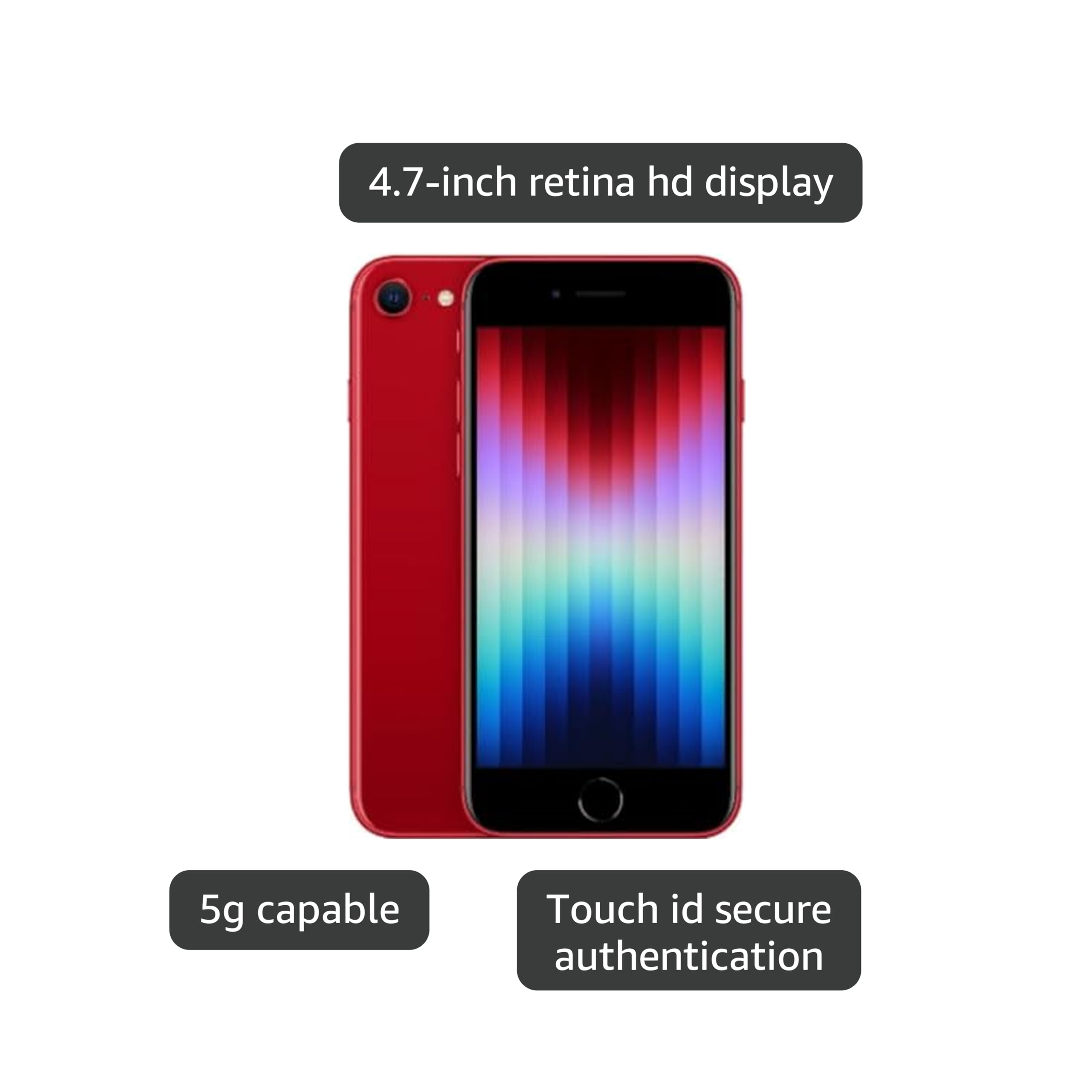 Amazon.com: Apple iPhone SE 3rd Gen, 64GB, RED - Unlocked (Renewed